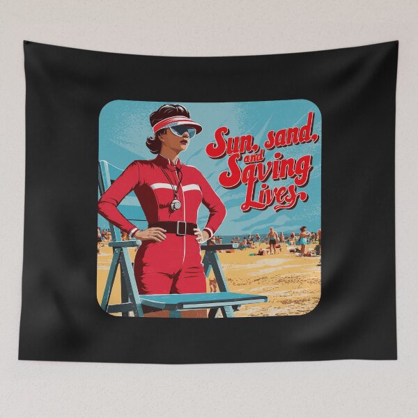Item preview, ''Sun, Sand and Saving lives'' Vintage Swimming Couch Lifeguard T-Shirt designed and sold by Witty Shirts.