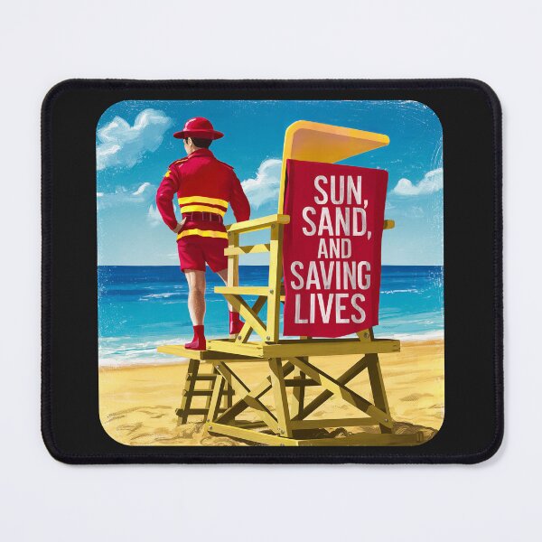 Item preview, ''Sun, Sand and Saving lives'' Vintage Swimming Couch Lifeguard T-Shirt designed and sold by Witty Shirts.