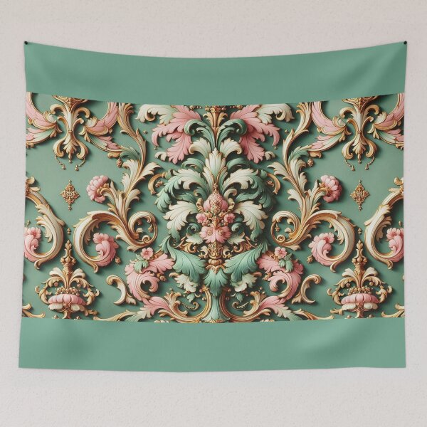 Item preview, Matte Green & Pink Rococo designed and sold by DesignsByPrnces.