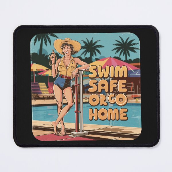 Item preview, ''Swim Safe or Go Home'' Funny Swim Couch Lifeguard T-Shirt designed and sold by Witty Shirts.