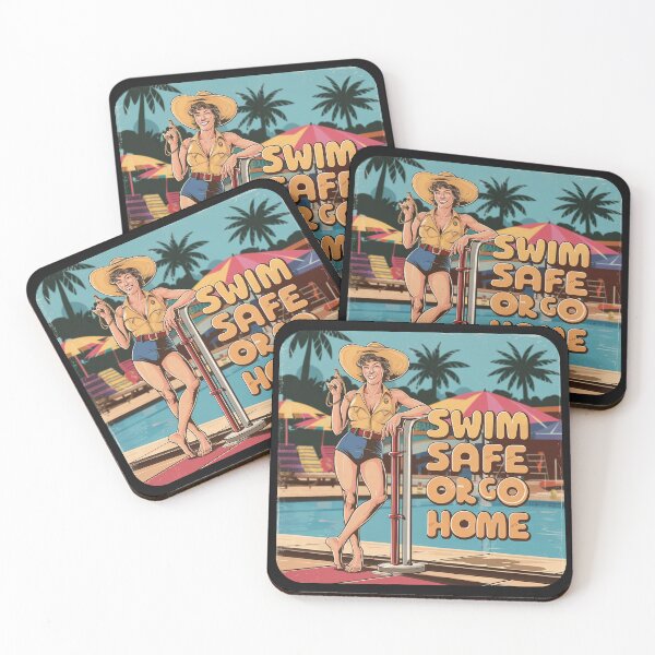 Item preview, ''Swim Safe or Go Home'' Funny Swim Couch Lifeguard T-Shirt designed and sold by Witty Shirts.