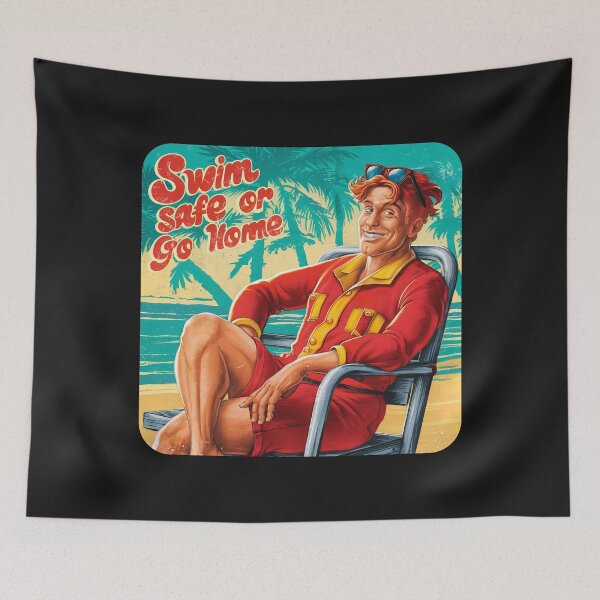 Item preview, ''Swim Safe or Go Home'' Funny Swim Couch Lifeguard T-Shirt designed and sold by Witty Shirts.