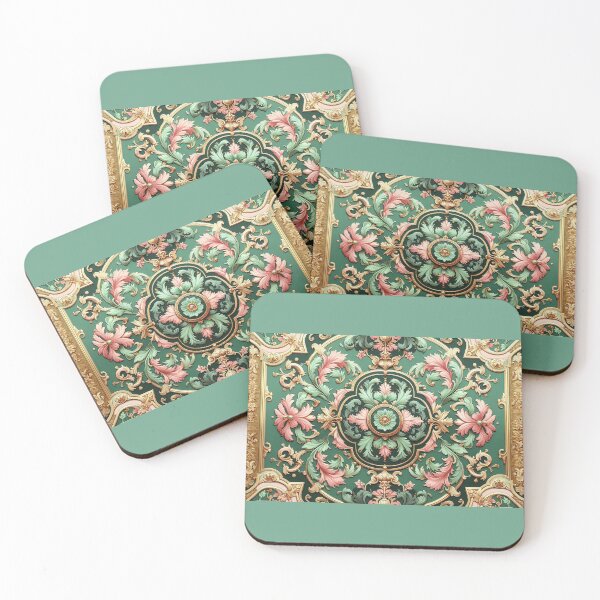 Item preview, Matte Green & Pink Rococo designed and sold by DesignsByPrnces.