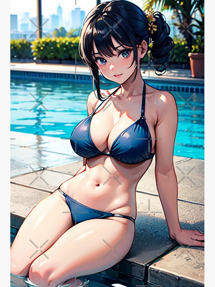 Sexy Blue Hair Anime Girl in Bikini on the pool" Art Board Print for Sale by kenvel | Redbubble Sexy Blue Hair Anime Girl in Bikini on the pool" Art Board Print for Sale by kenvel | Redbubble