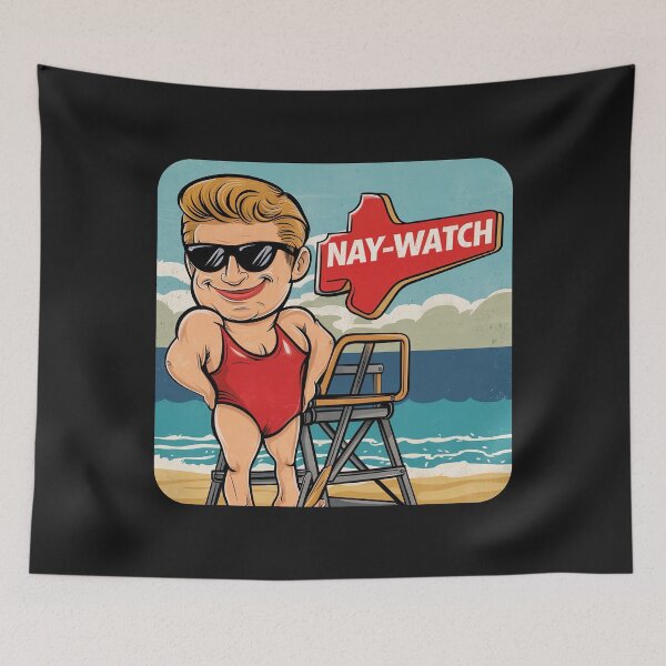 Item preview, ''NAY - WATCH'' Funny Swim Couch Lifeguard T-Shirt designed and sold by Witty Shirts.