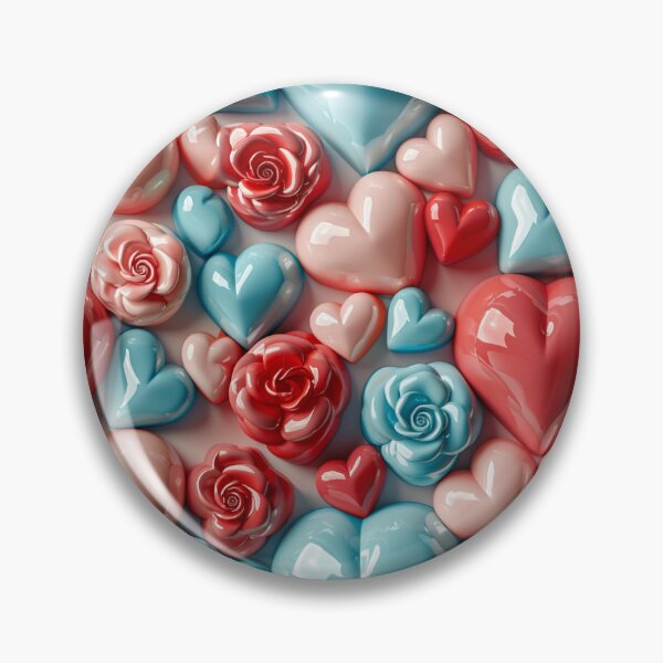 Item preview, inflatable heart puff seamless pattern designed and sold by FamousArtDesign.