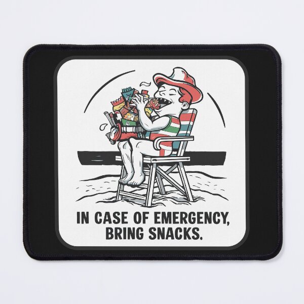 Item preview, ''In Case of Emergency, Bring Snacks'' Funny Swim Couch Lifeguard T-Shirt designed and sold by Witty Shirts.