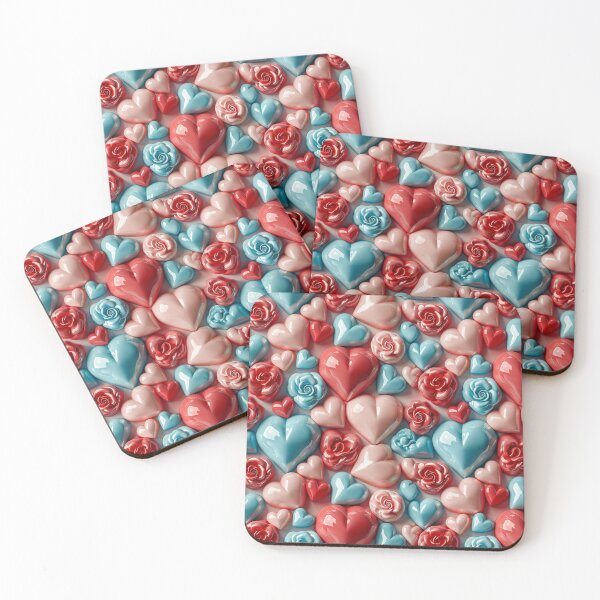Item preview, inflatable heart puff seamless pattern designed and sold by FamousArtDesign.