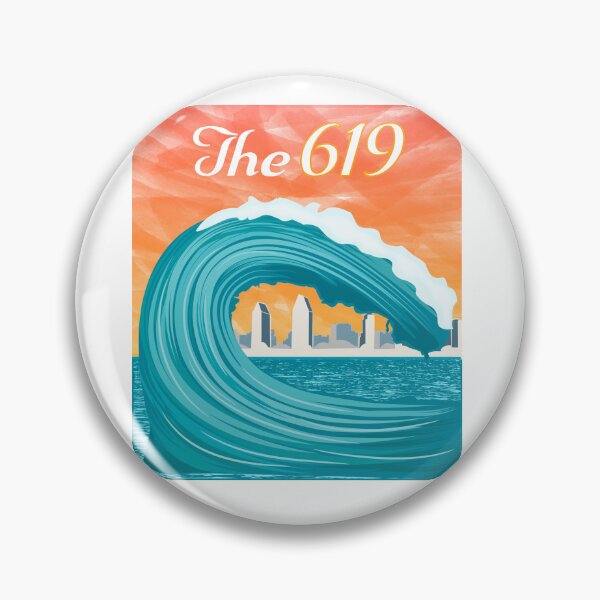 Item preview, The 619 - Colorful San Diego Design with Ocean Wave designed and sold by McFlyDesigns.