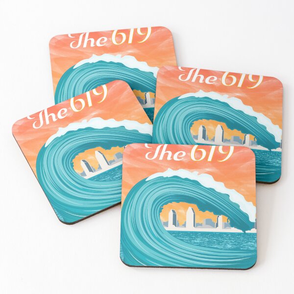 Item preview, The 619 - Colorful San Diego Design with Ocean Wave designed and sold by McFlyDesigns.
