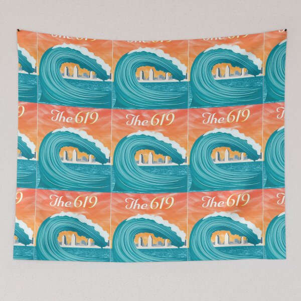 Item preview, The 619 - Colorful San Diego Design with Ocean Wave designed and sold by McFlyDesigns.