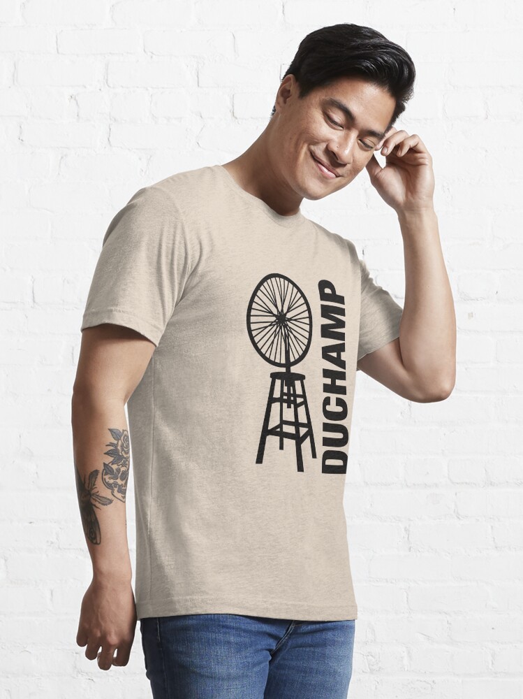Alternate view of Marcel Duchamp's Bicycle Wheel Sculpture Essential T-Shirt
