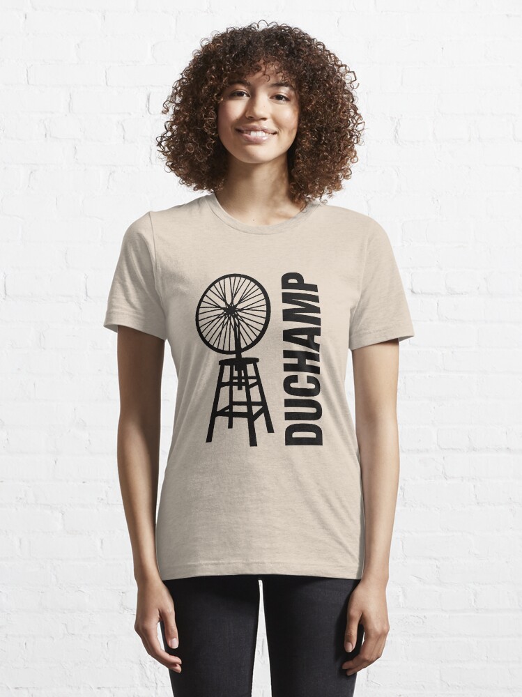 Alternate view of Marcel Duchamp's Bicycle Wheel Sculpture Essential T-Shirt