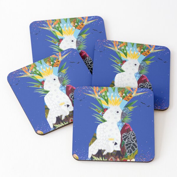 Item preview, Tropical vibes, mother and baby cockatoo designed and sold by GabiVitryArt.