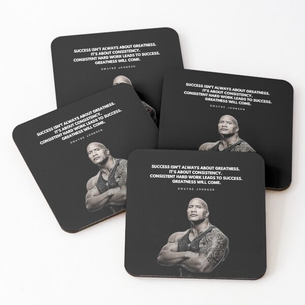 Item preview, The Rock Motivational Quote Portrait designed and sold by SuccessInsanity.