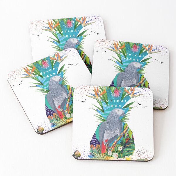 Item preview, Tropical vibes, Gabon Gray parrot designed and sold by GabiVitryArt.