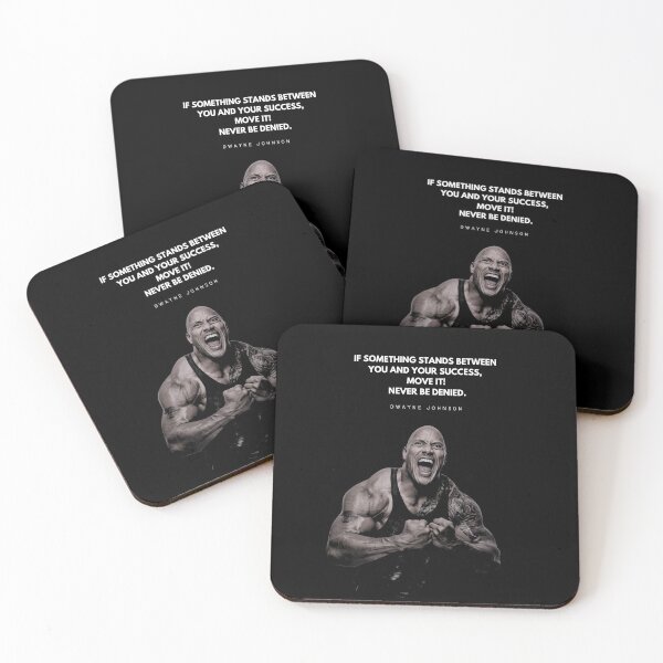 Item preview, The Rock Motivational Quote Portrait designed and sold by SuccessInsanity.