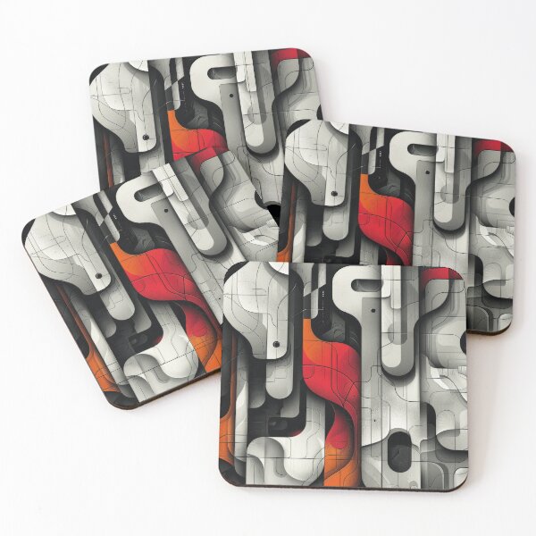Item preview, Abstract Geometric Pattern in Red, Black, and White designed and sold by RGShirtWorks.