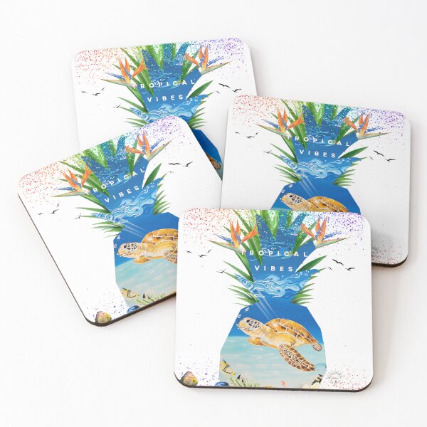 Item preview, Tropical vibes, sea turtle designed and sold by GabiVitryArt.