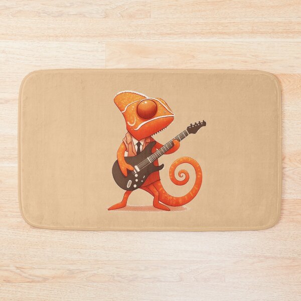 Item preview, Orange Cool Chemeleon Big Eye Playing Music Brown Guita designed and sold by Nanthanon.