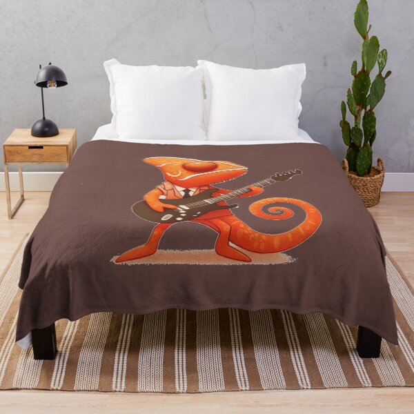 Item preview, Orange Cool Chemeleon Big Eye Playing Music Brown Guita designed and sold by Nanthanon.