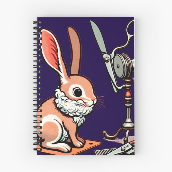 Item preview, a cheerful rabbit at the hairdresser's designed and sold by Kinia1982.