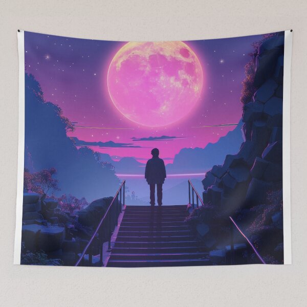 Item preview, Silhouette Under Pink Moon designed and sold by ML-Media.