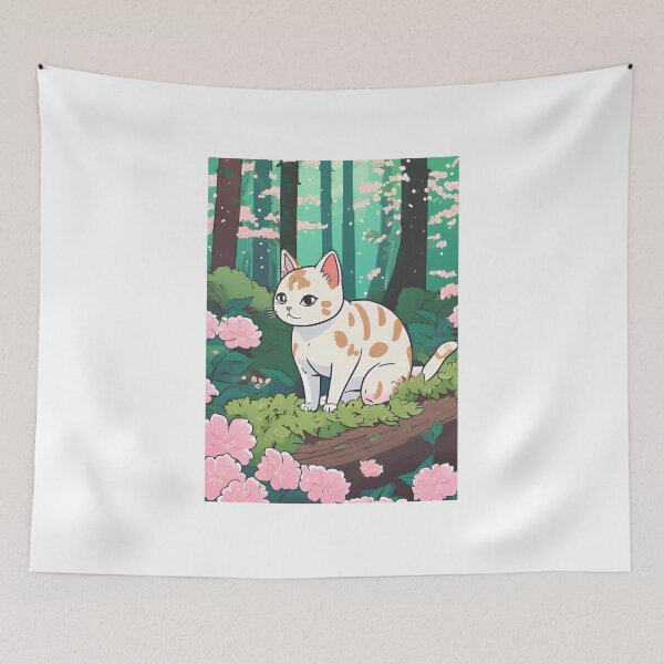 Item preview, Cat and flower designed and sold by K.K Studio.