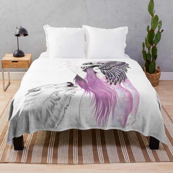 Item preview, Celestial Wolf and Eagle Goddess Art designed and sold by bobbyness.