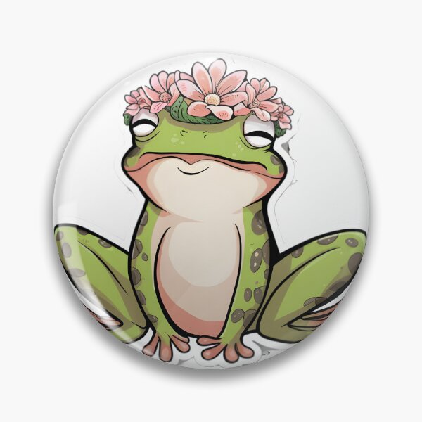 Item preview, Cool Flower-Crowned Frog Butt Sticker designed and sold by DIUMERI.