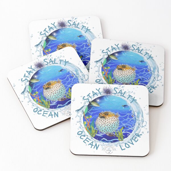 Item preview, Ocean lover Stay salty, puffer fish designed and sold by GabiVitryArt.
