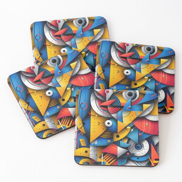 Item preview, Abstract Geometric Pattern in Blue, Red, and Yellow designed and sold by RGShirtWorks.