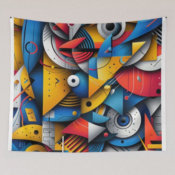 Item preview, Abstract Geometric Pattern in Blue, Red, and Yellow designed and sold by RGShirtWorks.