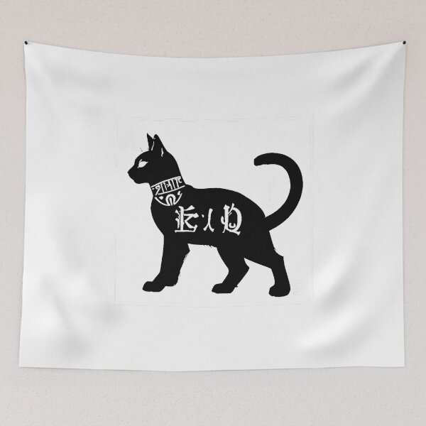 Item preview, Black Cat with Calligraphy II designed and sold by DevemDavam.