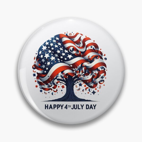 Item preview, American Flag Tree Happy 4th July Day designed and sold by Nanthanon.
