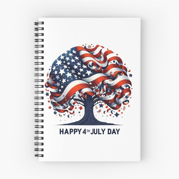 Item preview, American Flag Tree Happy 4th July Day designed and sold by Nanthanon.