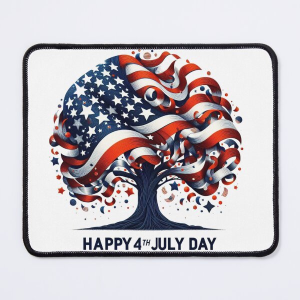 Item preview, American Flag Tree Happy 4th July Day designed and sold by Nanthanon.