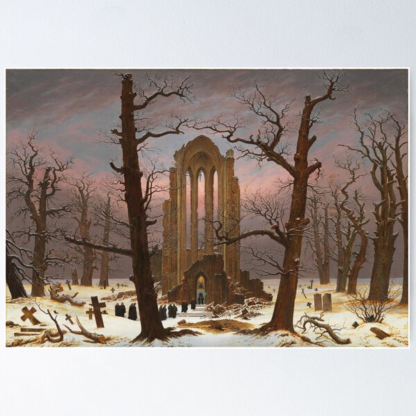 Item preview, Monastery Graveyard under Snow by Caspar David Friedrich designed and sold by Beltschazar.