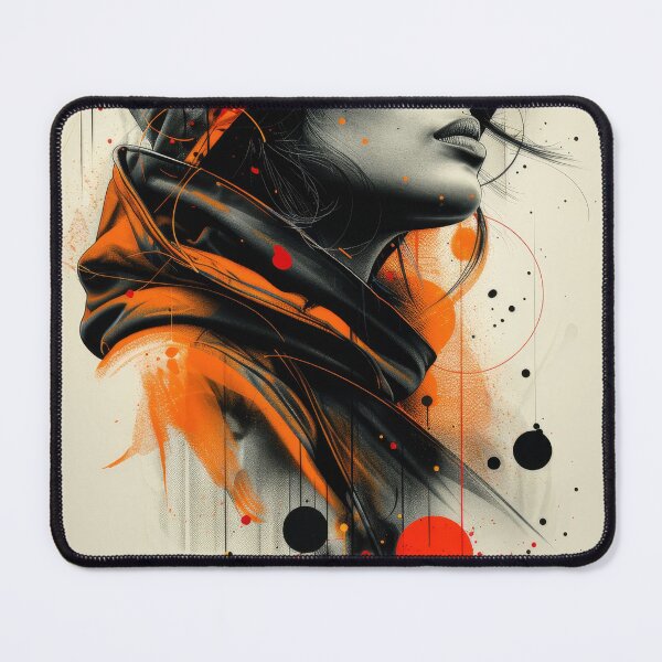 Item preview, Abstract Portrait of a Woman in Orange Hoodie designed and sold by RGShirtWorks.