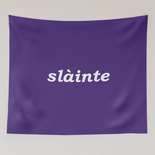 Item preview, Sláinte in indigo - it translates as "health" in both Scottish and Irish Gaelic. It is typically said like cheers as a drinking toast designed and sold by Mamaidh Made.