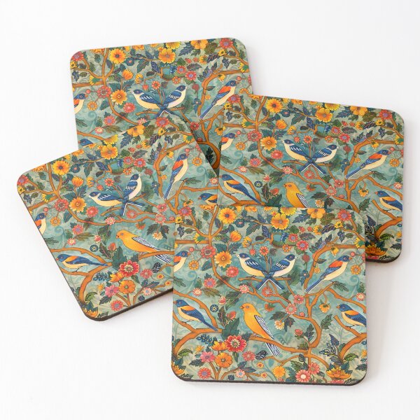 Item preview, finches and flowers designed and sold by oilidesing.
