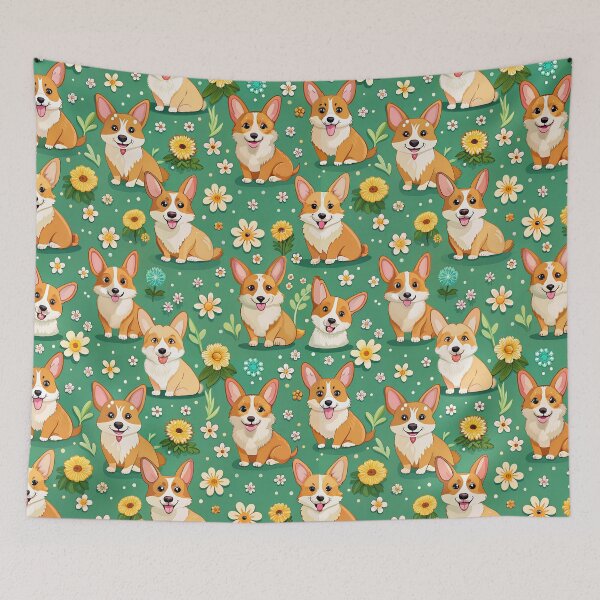 Item preview, Blooming with Corgis designed and sold by ArtyChoc.