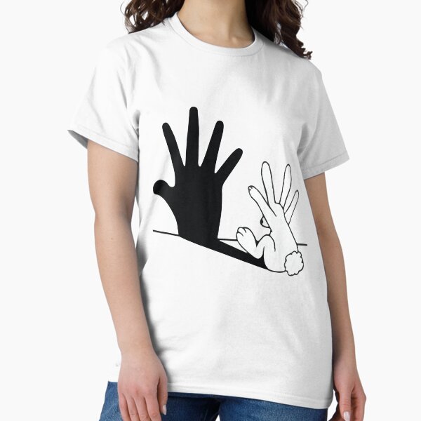 Item preview, Rabbit Hand Shadow Art Cool Gift Tee designed and sold by Maximize Style.