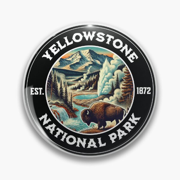 Artikelvorschau, Yellowstone Nationalpark, gegründet 1872, Retro-Design entworfen und verkauft von CALIMASHIRTS.