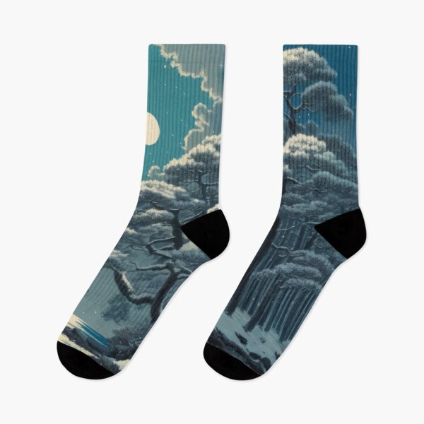 Item preview, Bathed in Moonlight - A Contemporary Ukiyo-e Nature Landscape designed and sold by Kijiermono.