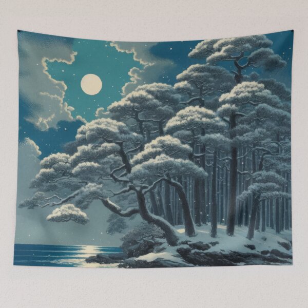 Item preview, Bathed in Moonlight - A Contemporary Ukiyo-e Nature Landscape designed and sold by Kijiermono.
