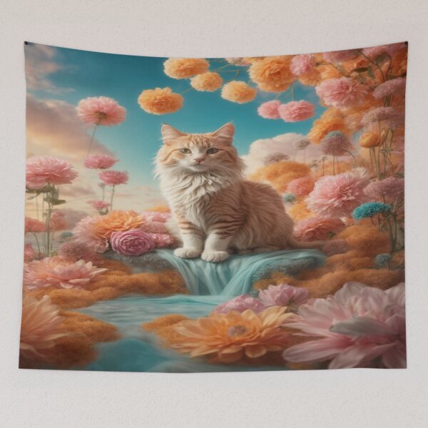 Item preview, Surreal Cat Fantasy Art designed and sold by Enchanting Art Vista.