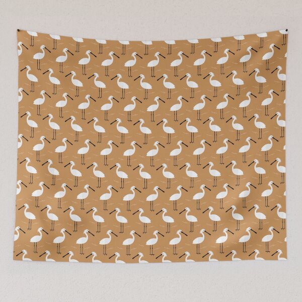 Item preview, Spoonbills on brown designed and sold by reneesillus.