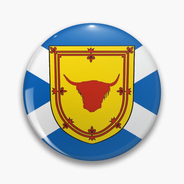 Item preview, Scottish Saltire Flag with Highland Cow Head Shield (bratach shalainn na h-Alba le sgiath ceann mairt Gàidhealach) designed and sold by JonathanR1994.