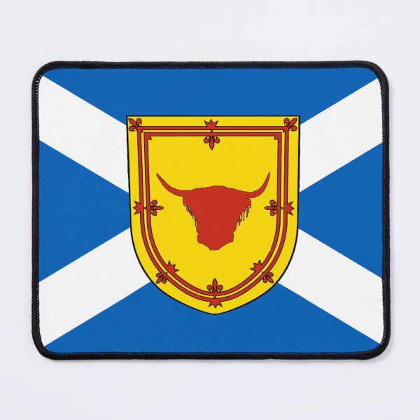 Item preview, Scottish Saltire Flag with Highland Cow Head Shield (bratach shalainn na h-Alba le sgiath ceann mairt Gàidhealach) designed and sold by JonathanR1994.